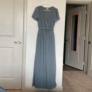 Blue Wrap Maxi Dress